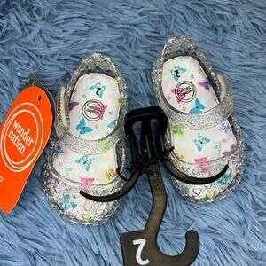 Wonder Nation Heart Glitter Ballerina Shoes 2 Baby Girl Cute Shiny Casual